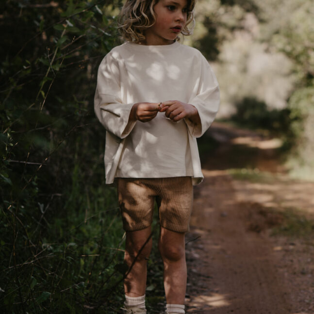The Biker Short - Kids de The Simple Folk, couleur Clay / Sage