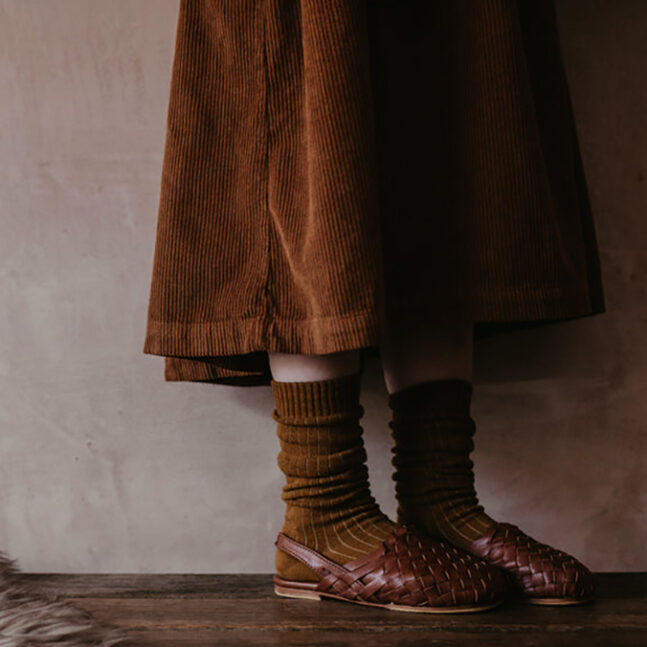 The Ribbed Sock Kids, couleur Antique Rose, Bronze, Gray Melange, Oatmeal parThe Simple Folk