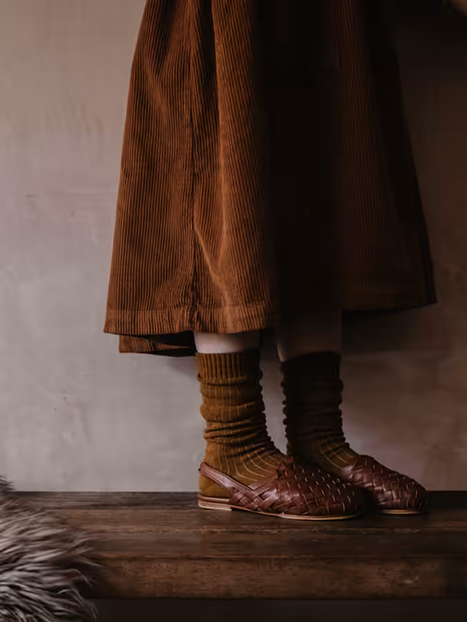 The Ribbed Sock Kids, couleur Antique Rose, Bronze, Gray Melange, Oatmeal parThe Simple Folk