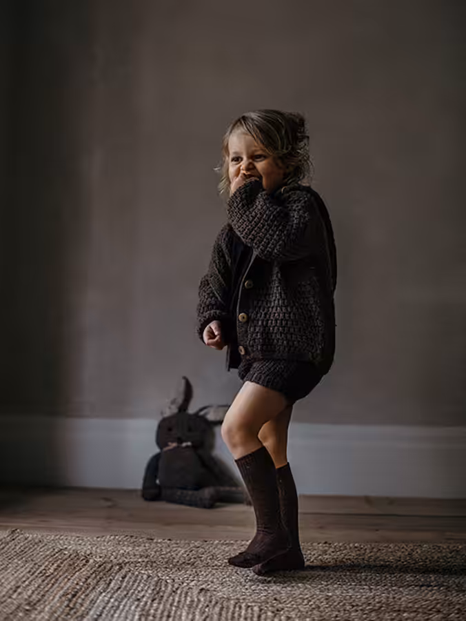 The Ribbed Sock Kids, couleur Antique Rose, Bronze, Gray Melange, Oatmeal parThe Simple Folk – Image 3