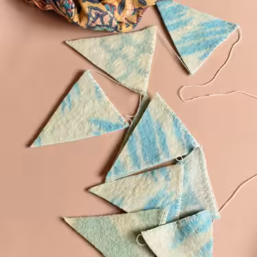 Wimpelkette Wolldecke Handmade Sep7ember