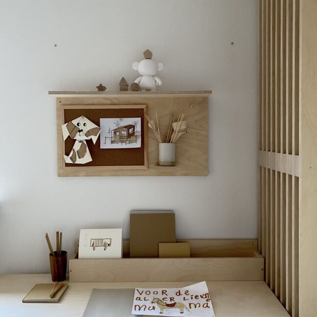Interior Homeoffice Holz Regal Notizboard Pinnboard