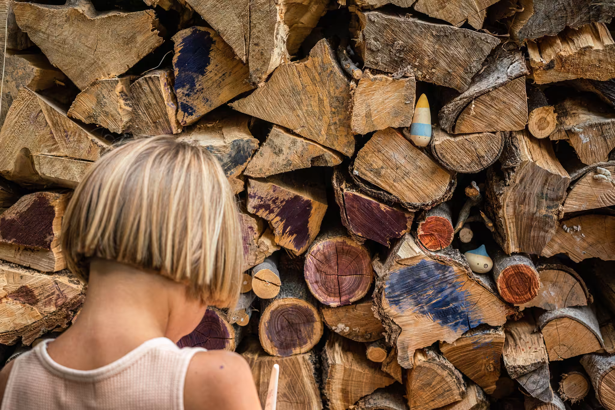 Bunt Holzfiguren Kunst Grapat Fantasie Kinder
