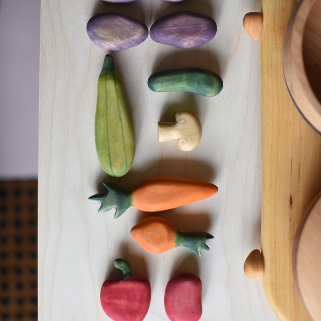 Montessori Légumes en bois Cuisine jeu libre