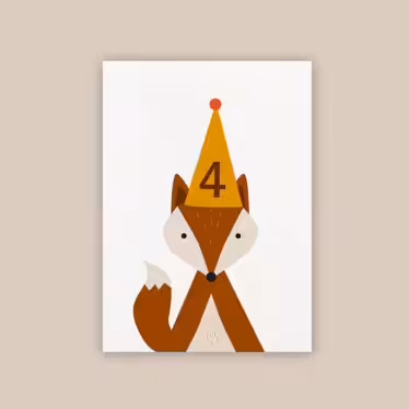 Paperwork Karte Geburtstag Waldtiere Illustration Papier