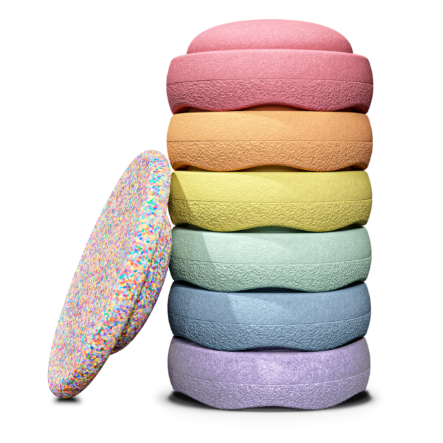 Stapelstein Super Confetti Rainbow Set Pastel