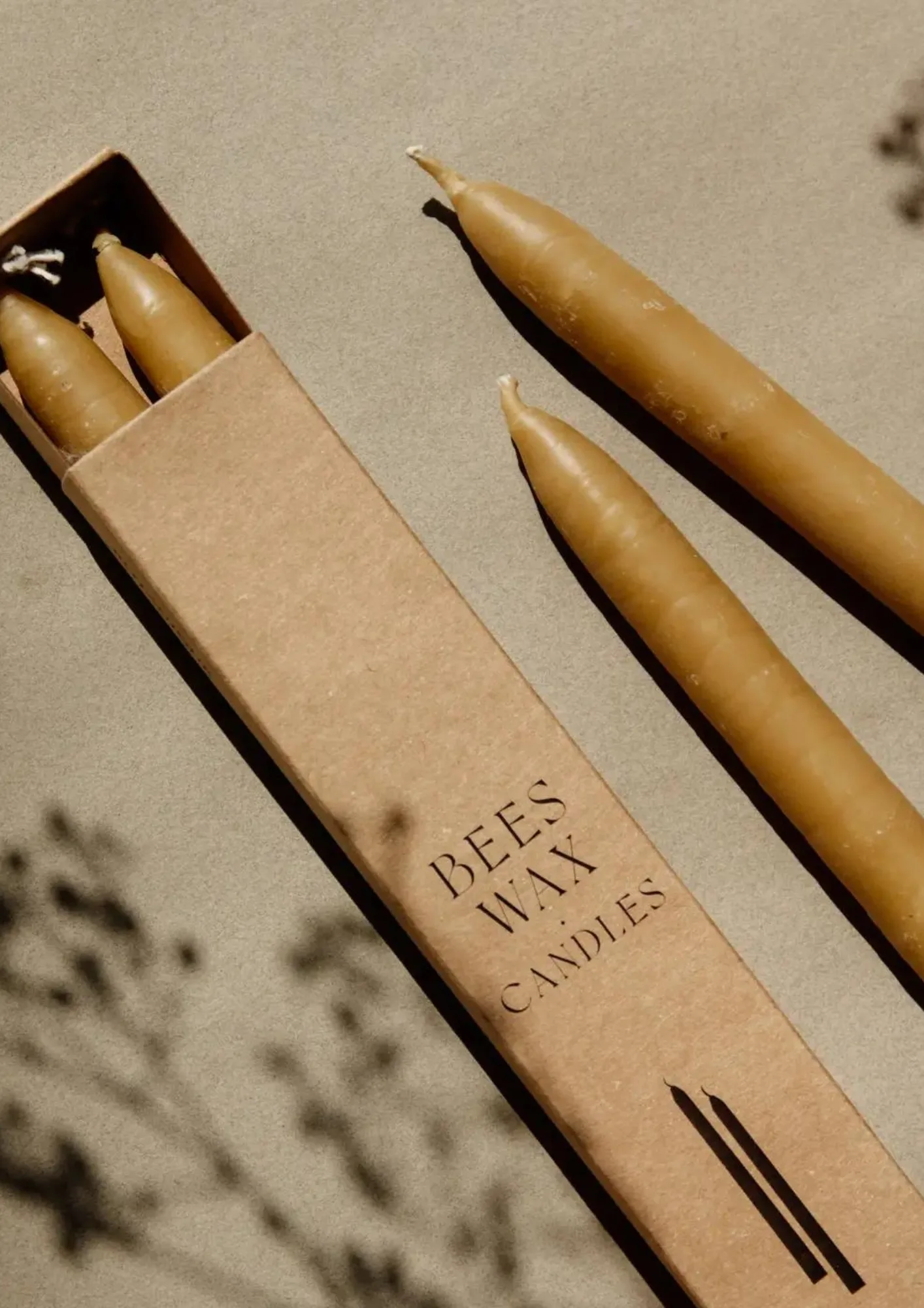 Set de bougies en cire d'abeille - Trempé à la main par Botanique
