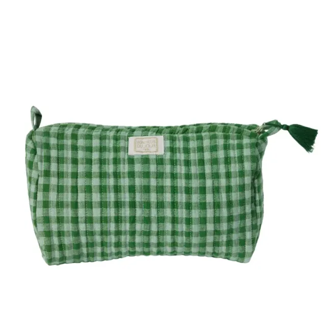 Toiletry bag "Olive und Grün Vichy" von Bonheur du Jour Paris