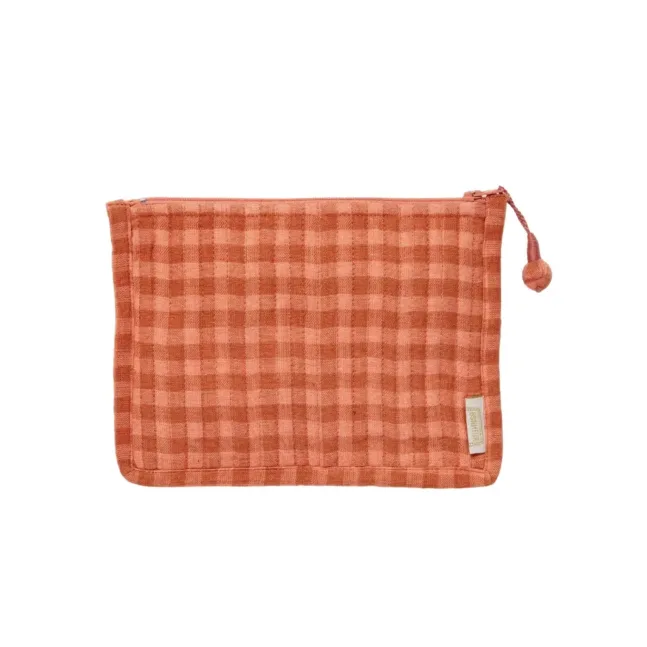 Kleine Pouch von Bonheur du jour in kariertem Stoff