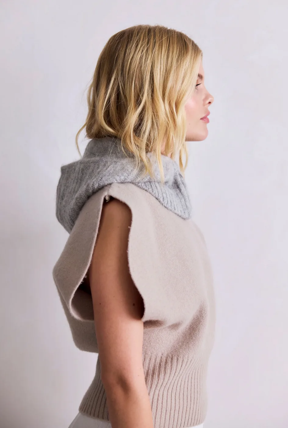 Alpaca Balaclava mit Zip in grau von Arctic Fox