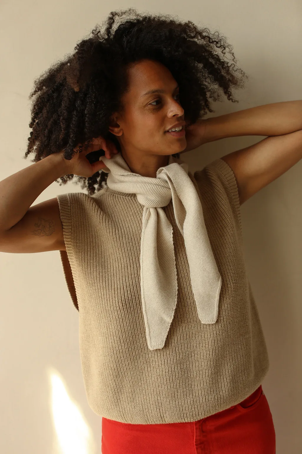 SCARF JOSEPHINA CREAM HVID