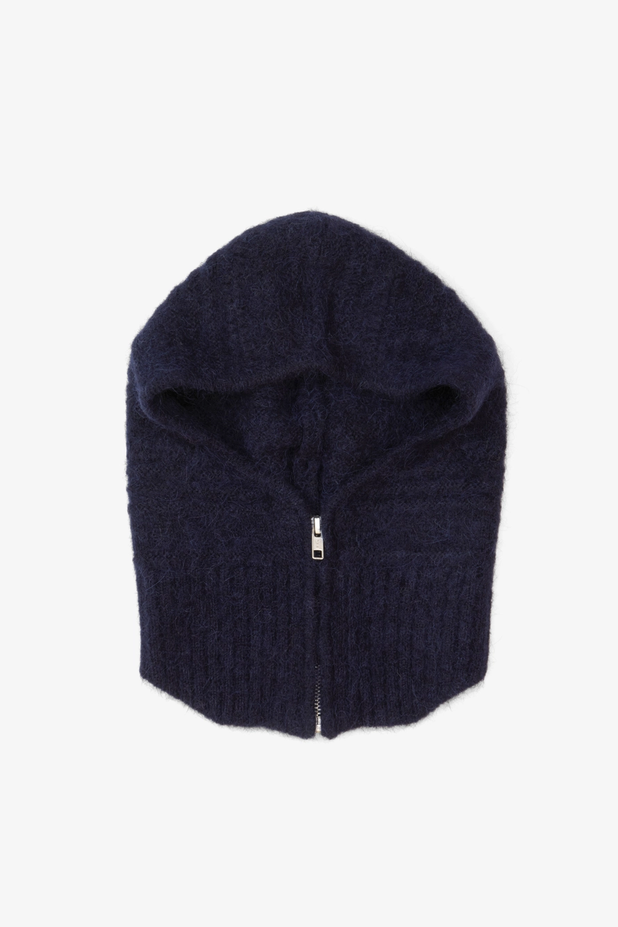 Alpaca Balaclava mit Zip im Deep Sea Navy von Arctic Fox