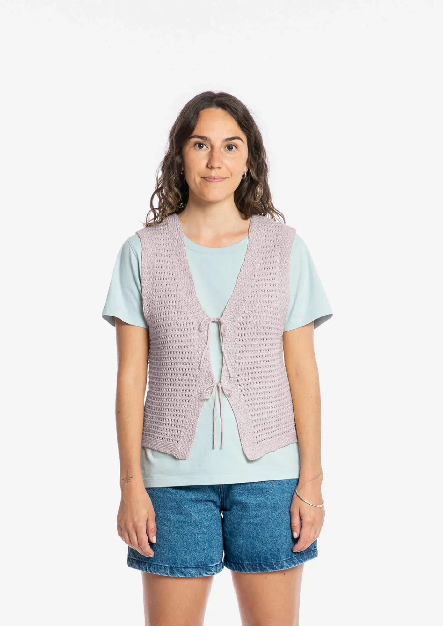 Gilet couleur abricot, Bone et lavande par Matona