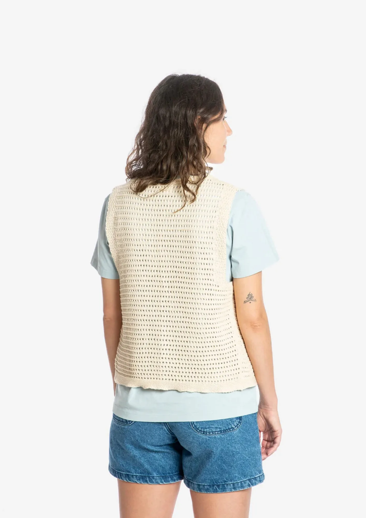 Gilet couleur abricot, Bone et lavande par Matona