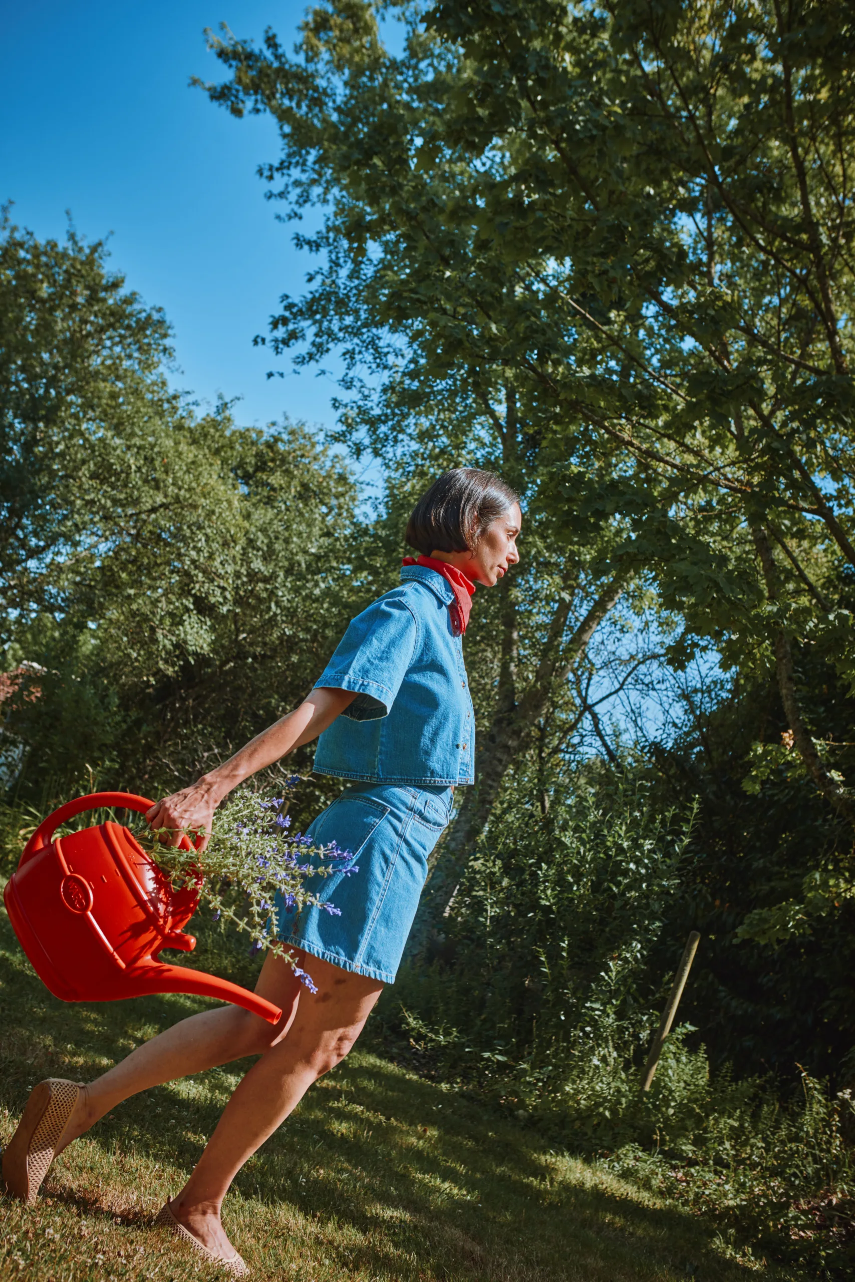 Chemise CARVI in Denim Blau von poudreorganic