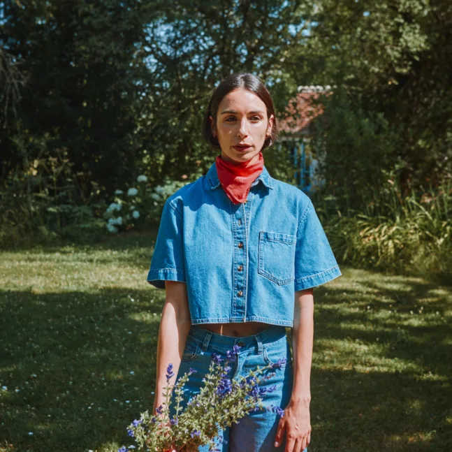 Chemise CARVI in Denim Blau von poudreorganic