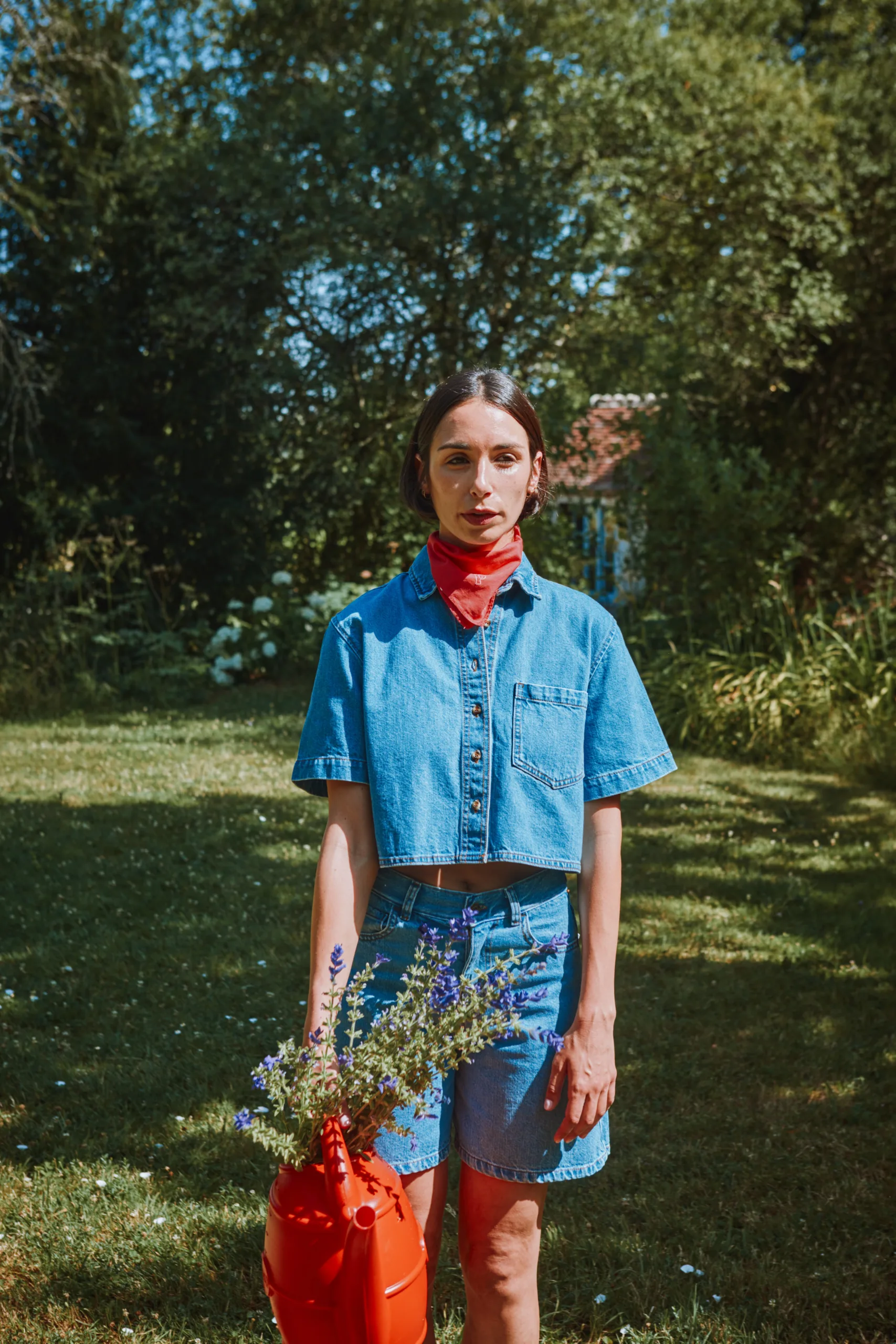 Chemise CARVI en Denim Bleu par poudreorganic