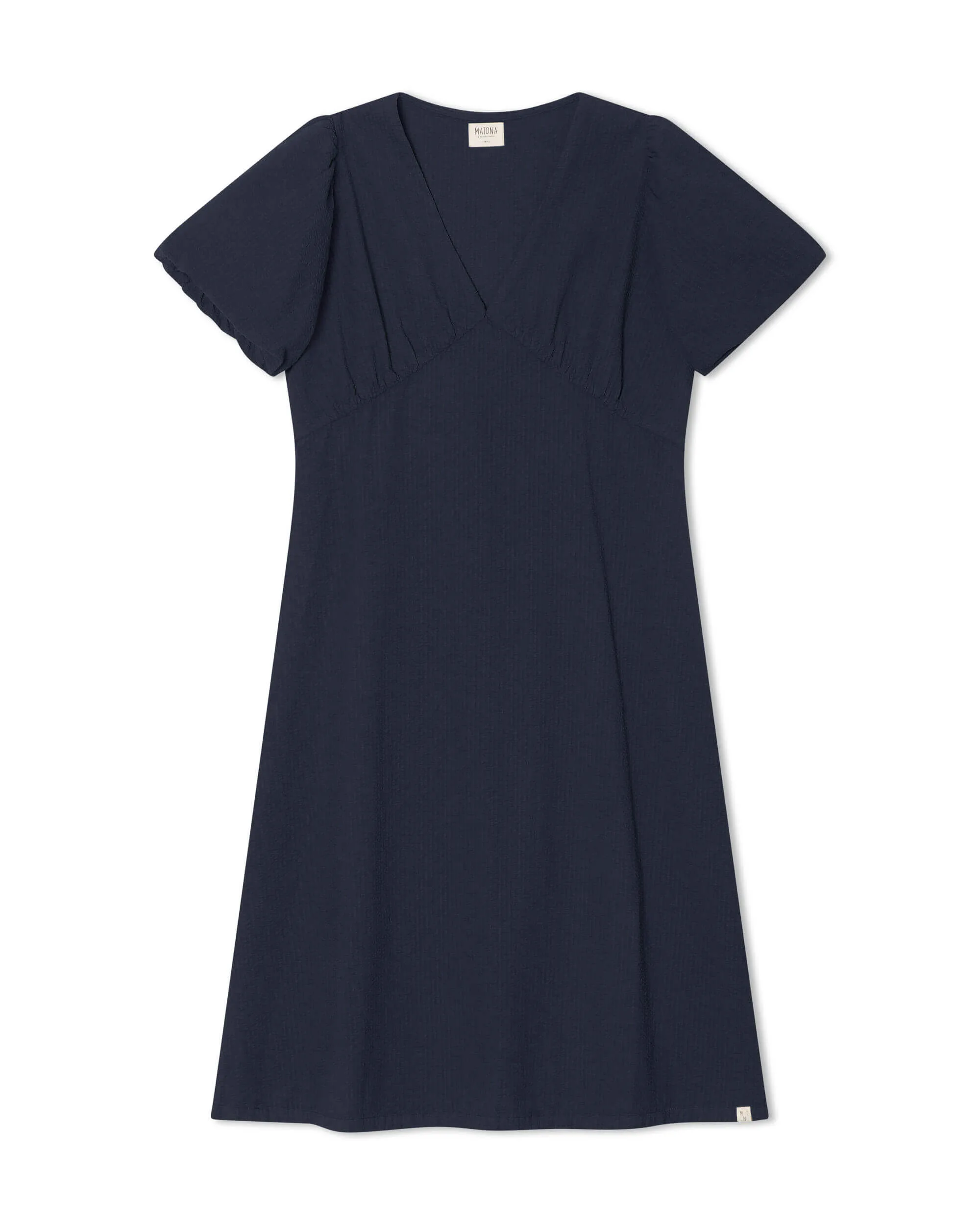 Robe col en V couleur Navy par Matona