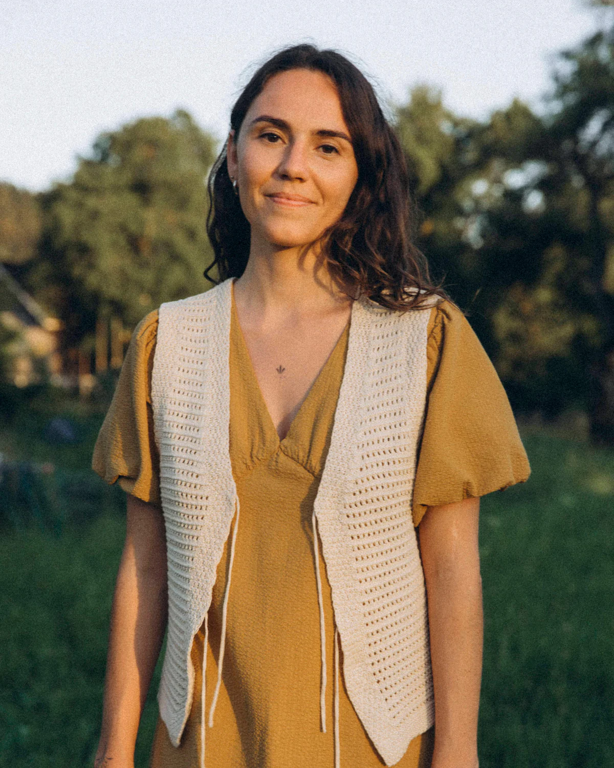 Gilet en couleur Bone et Lavender par Matona – Image 7