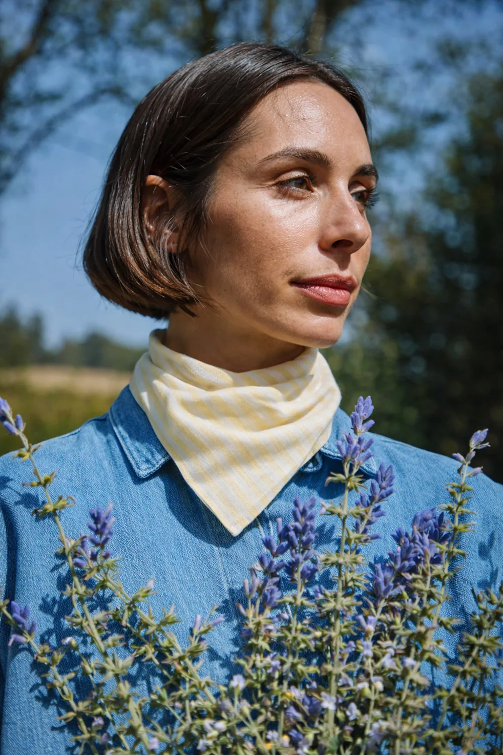 Poudre.Organic.foulard-yellow.stripes