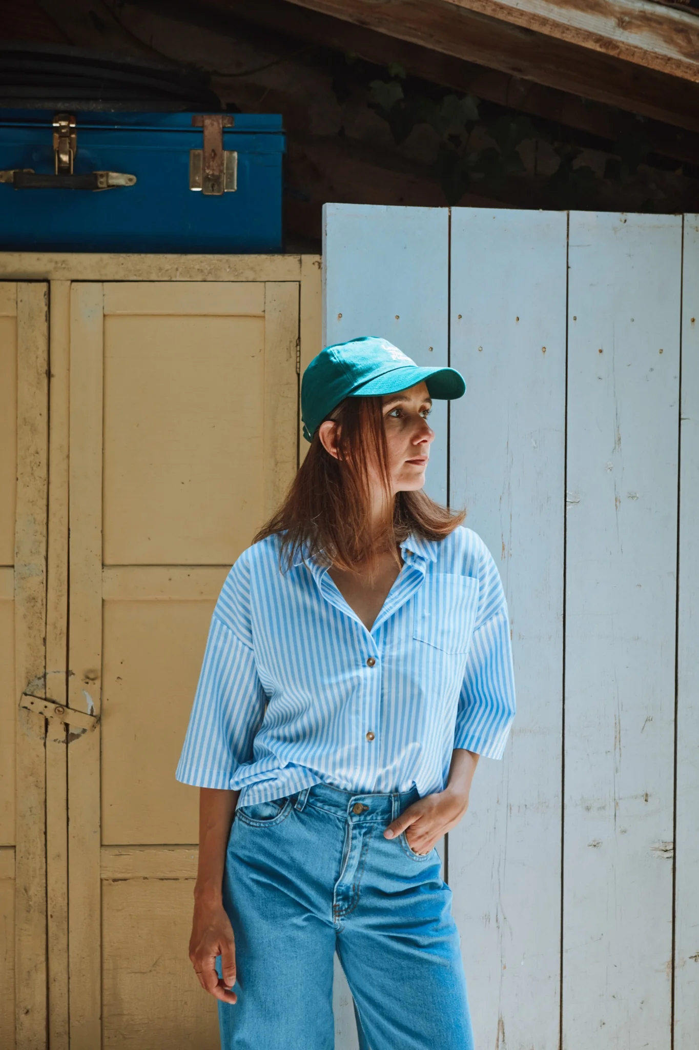 CARVI SHIRT Rayures Bleues von poudreorganic
