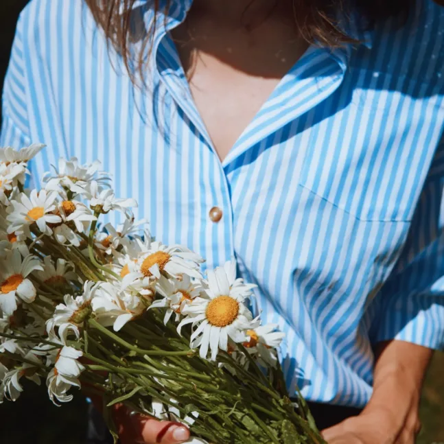 CARVI SHIRT Rayures Bleues von poudreorganic