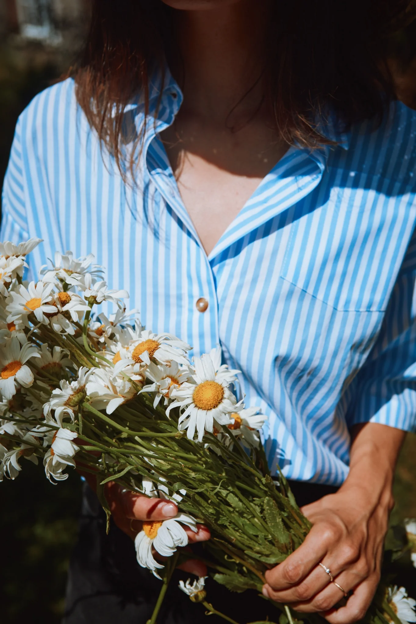 CARVI SHIRT Rayures Bleues von poudreorganic