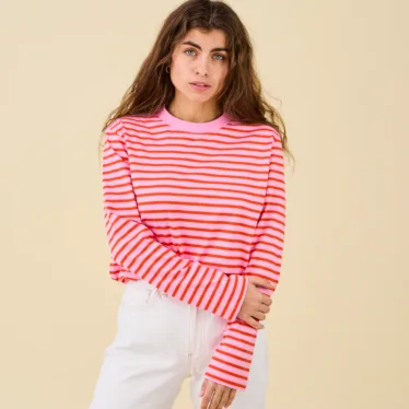 Stripy Langarmshirt in Lila von Popeia