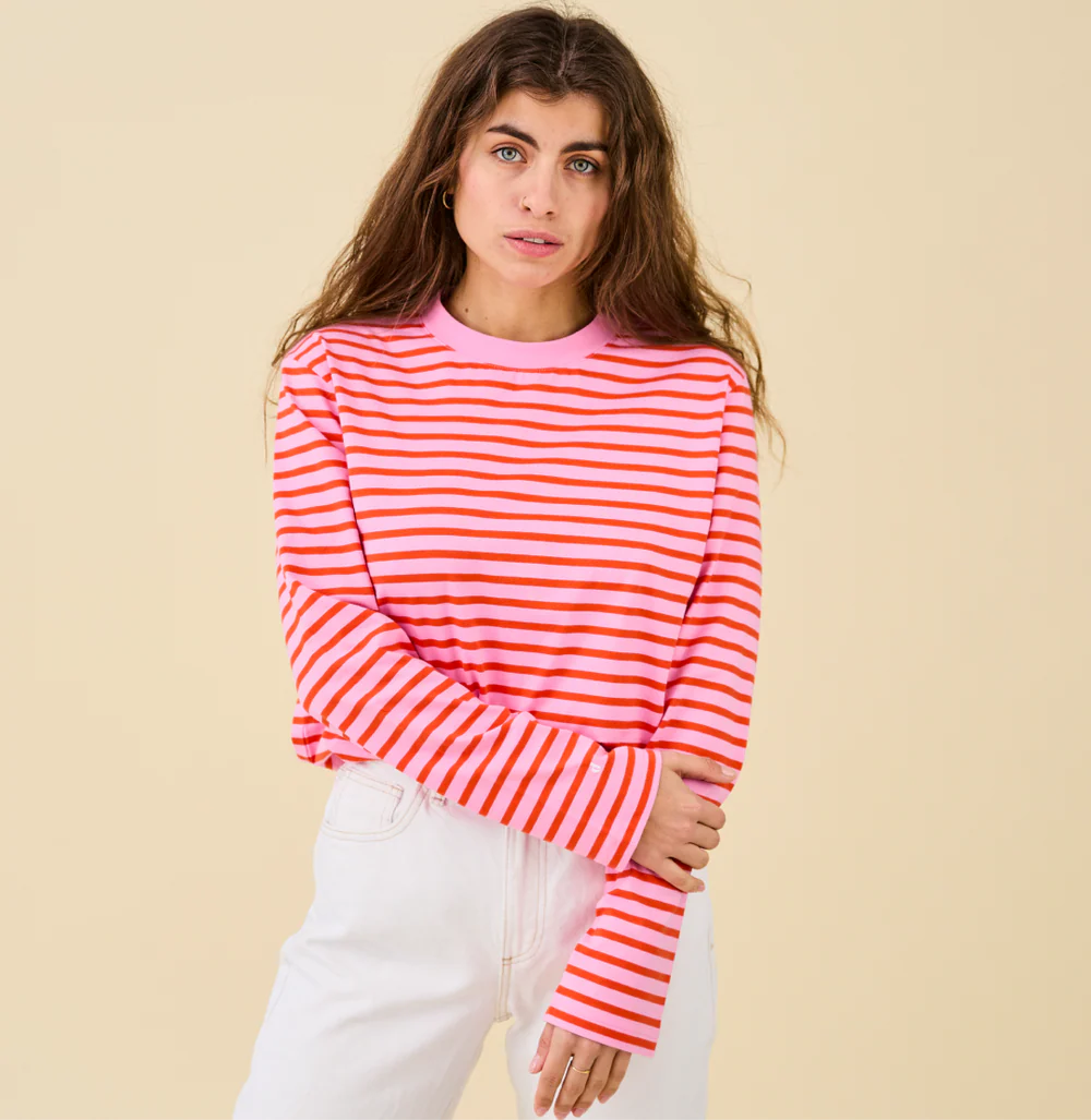 T-shirt à manches longues rayé Lila par Popeia