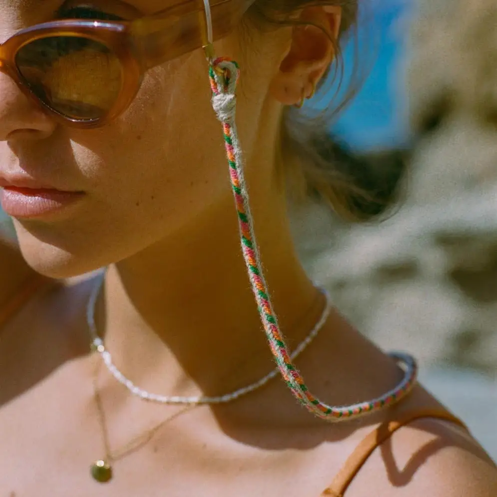 Sangle à lunettes à motif floral