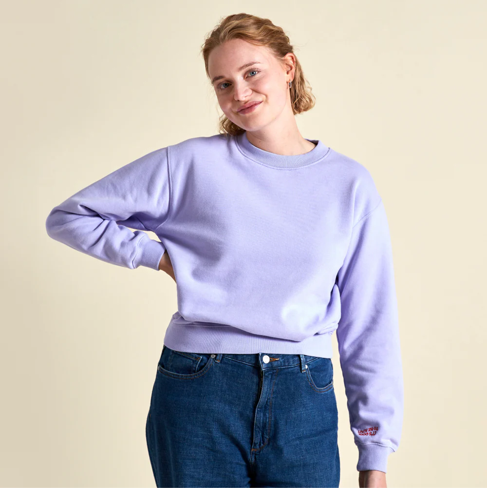 100% Bio-Baumwolle Sweater in Lila von Popeia