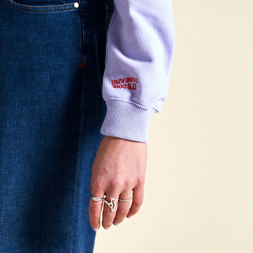 100% Bio-Baumwolle Sweater in Lila von Popeia