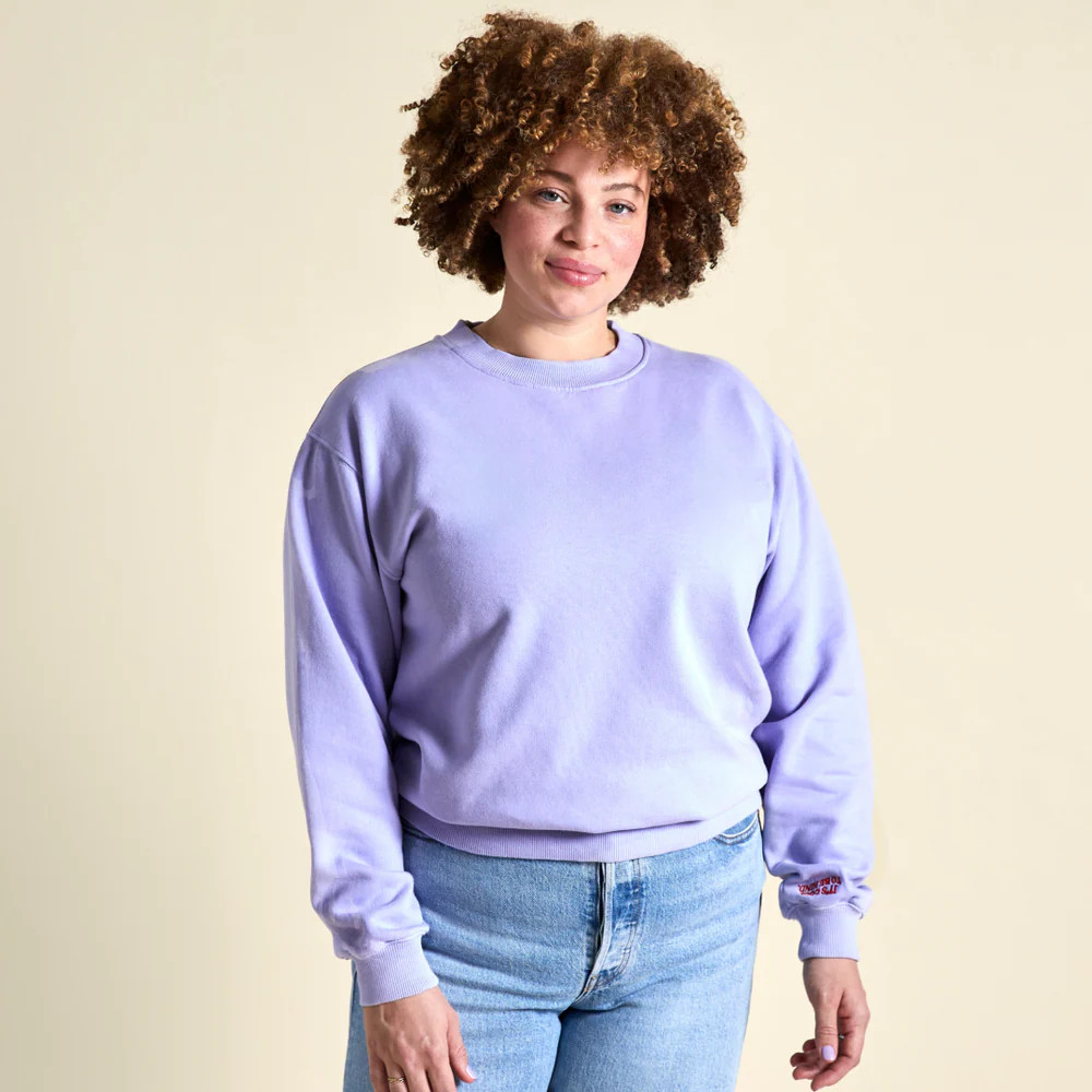 100% Bio-Baumwolle Sweater in Lila von Popeia