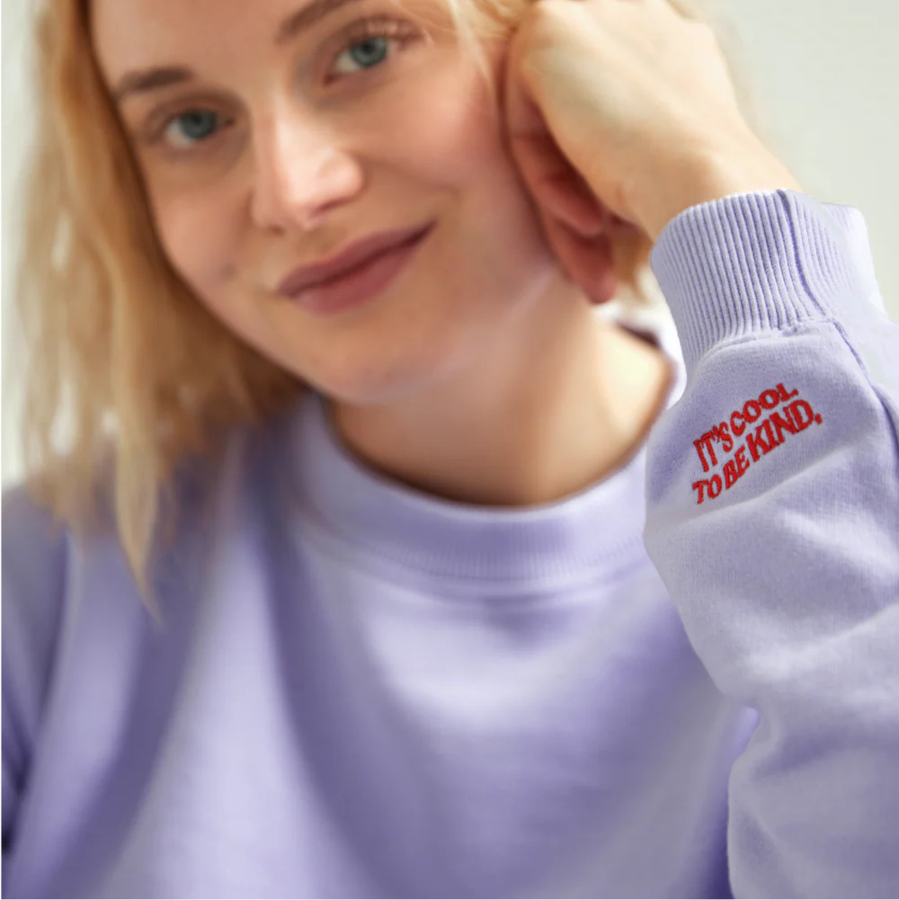 100% Bio-Baumwolle Sweater in Lila von Popeia