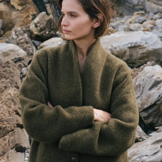 Ginko Coat – Pure Wool in Grün von Cecilia Sörensen