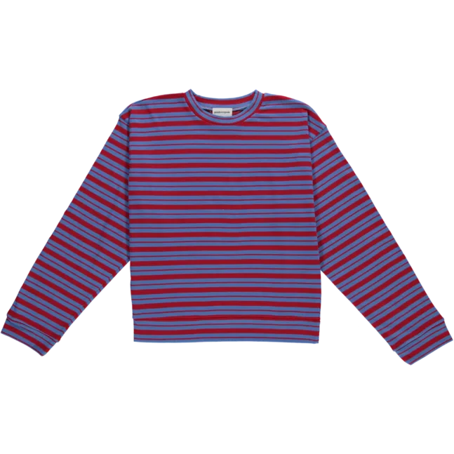 Oolong T-Shirt in Blue and Red Stripes von poudreorganic