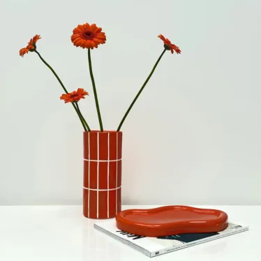 Fliesen Vase Orange von Opjet Paris