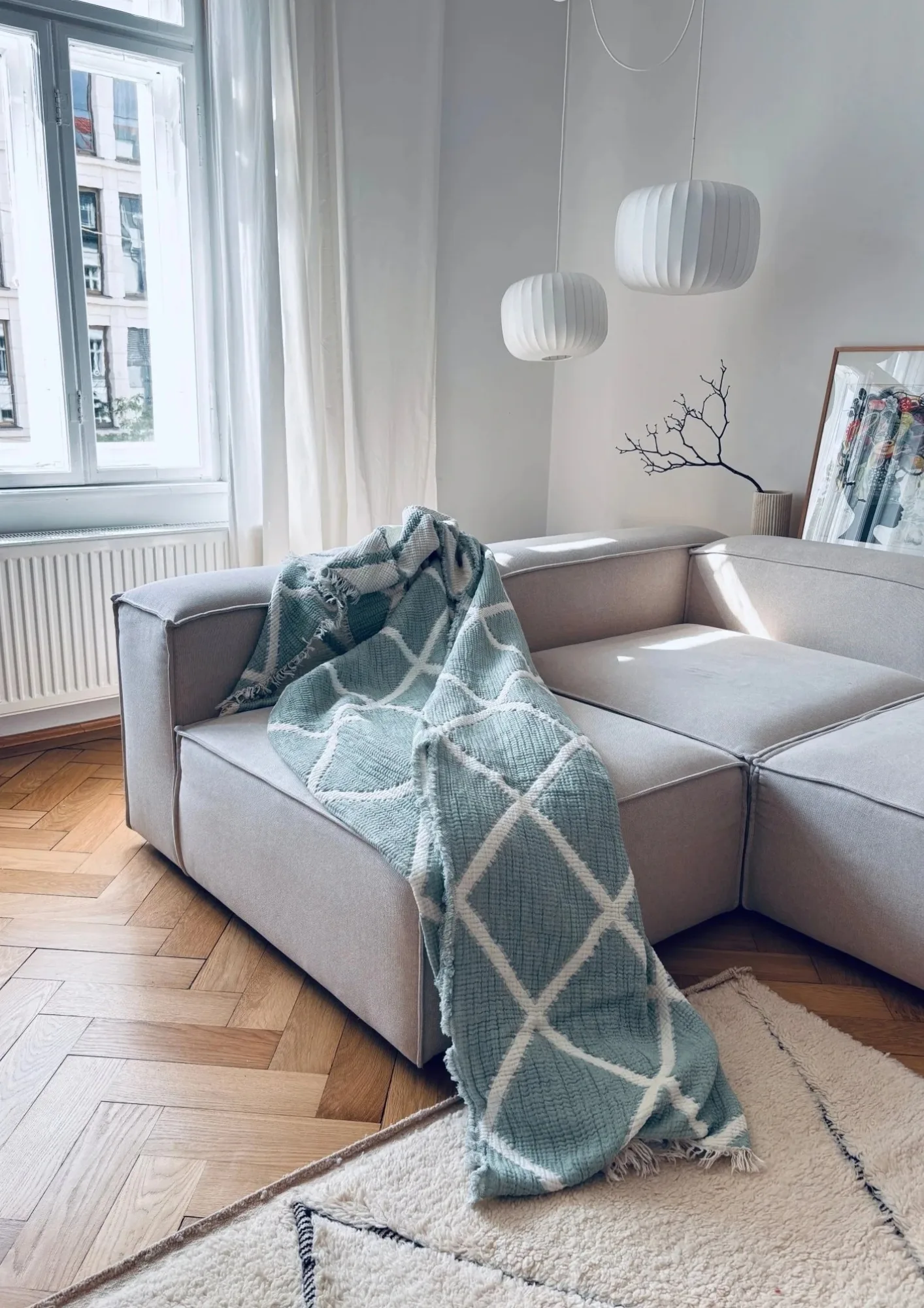 INDIA Muslin Blanket in Mint von LEY!