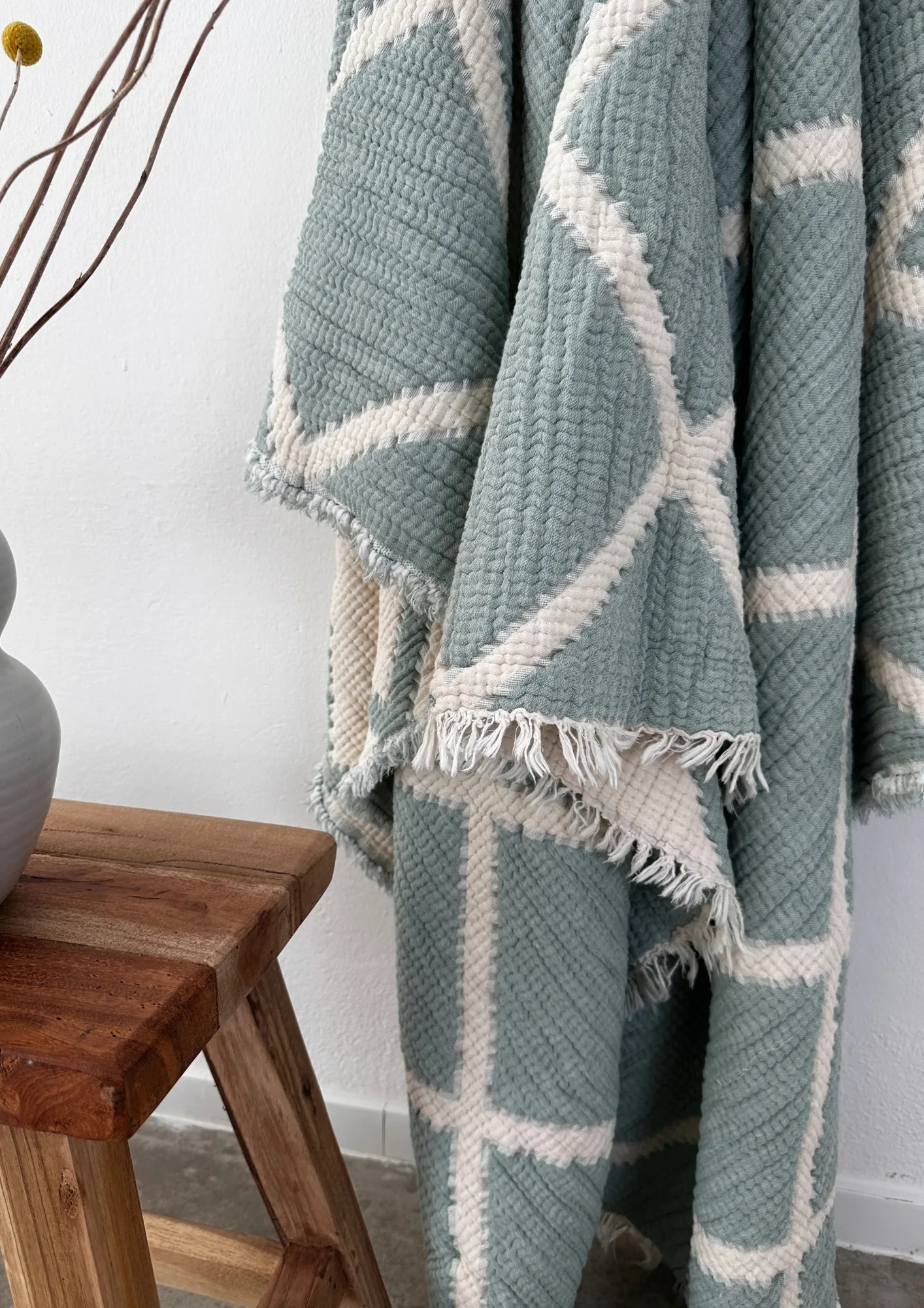 INDIA Muslin Blanket in Mint von LEY!