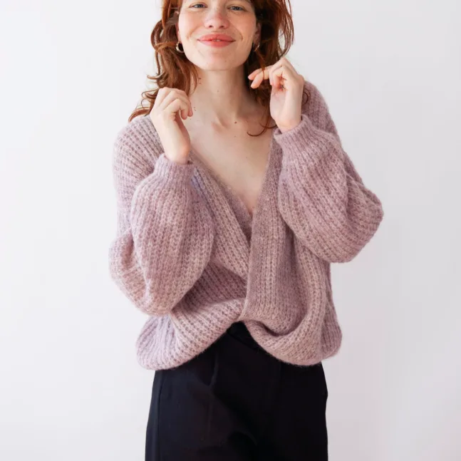 VEGA Wrap Cardigan in Lavender von Jungle Folk
