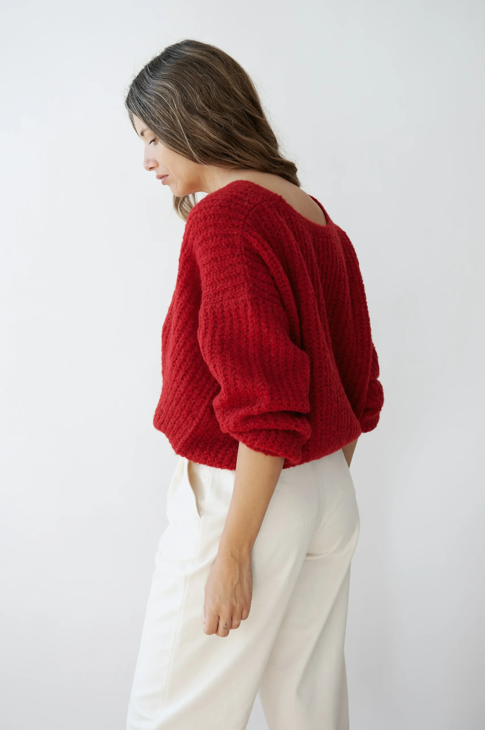 Cardigan cache-cœur VEGA en Pomegranate par Jungle Folk