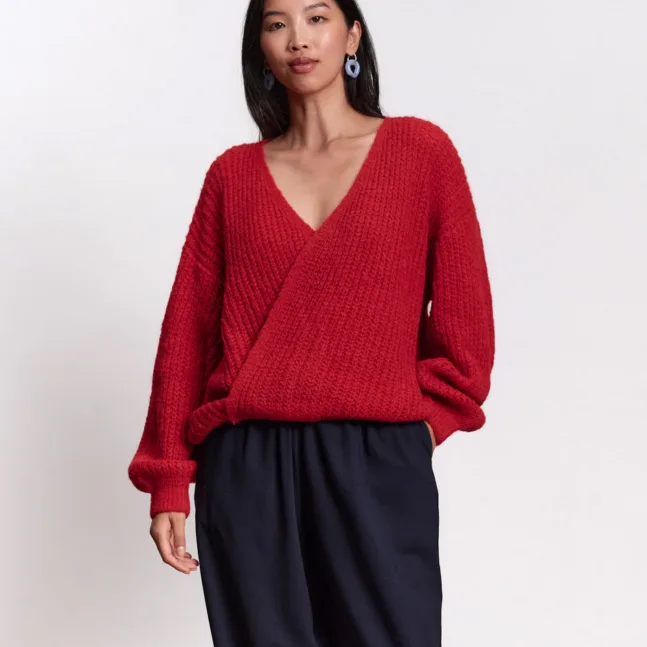 VEGA Wrap Cardigan in Pomegranate von Jungle Folk