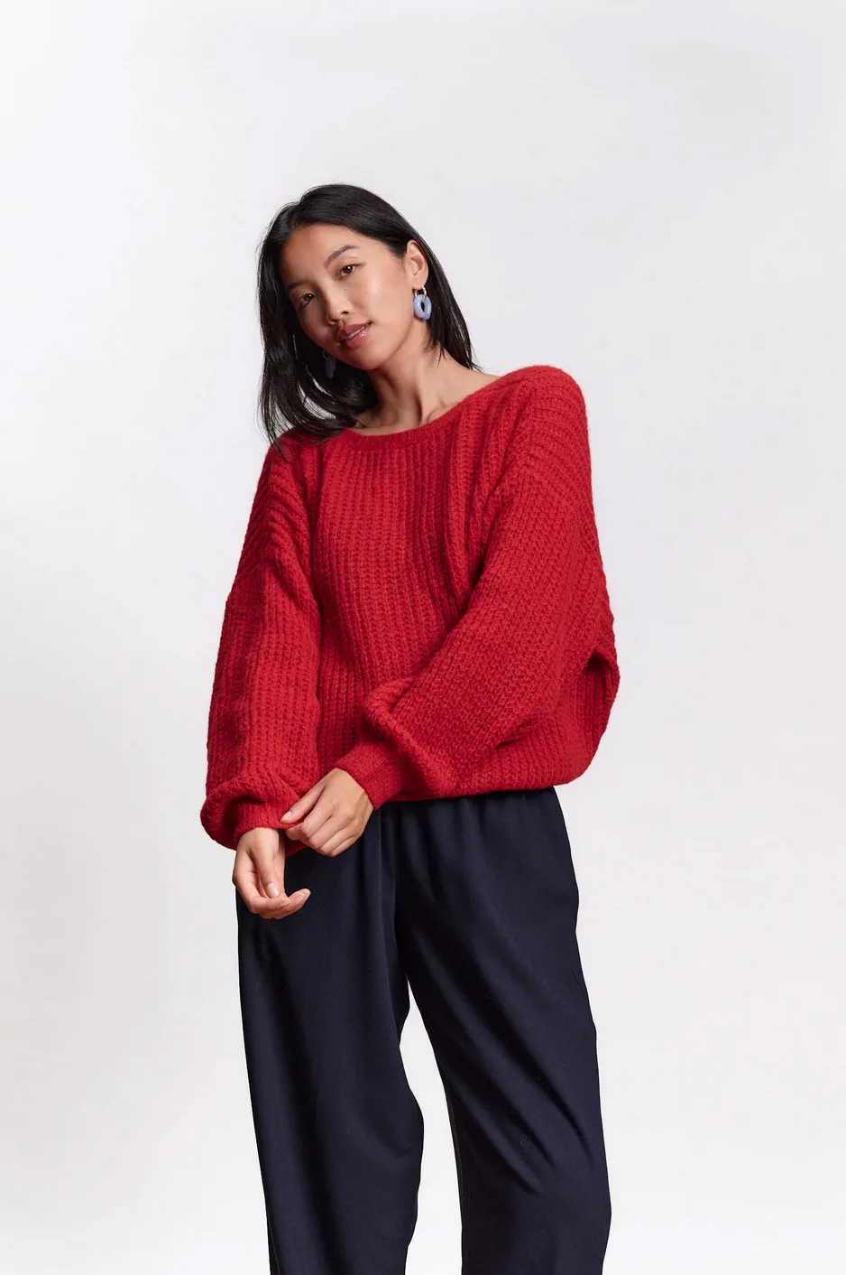 Cardigan cache-cœur VEGA en Pomegranate par Jungle Folk