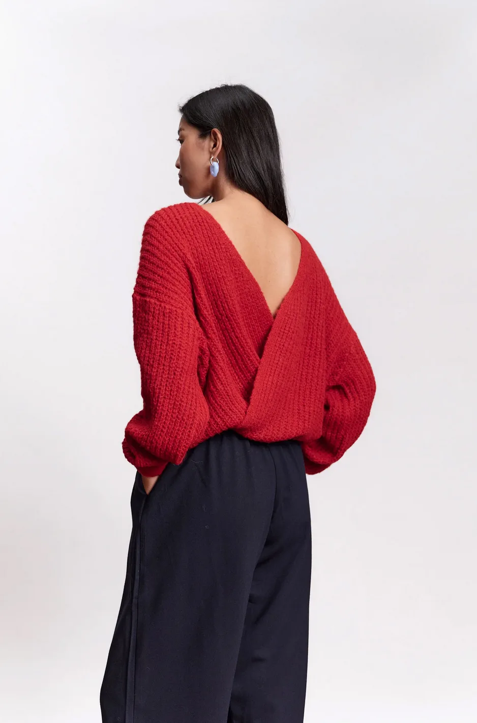 Cardigan cache-cœur VEGA en Pomegranate par Jungle Folk