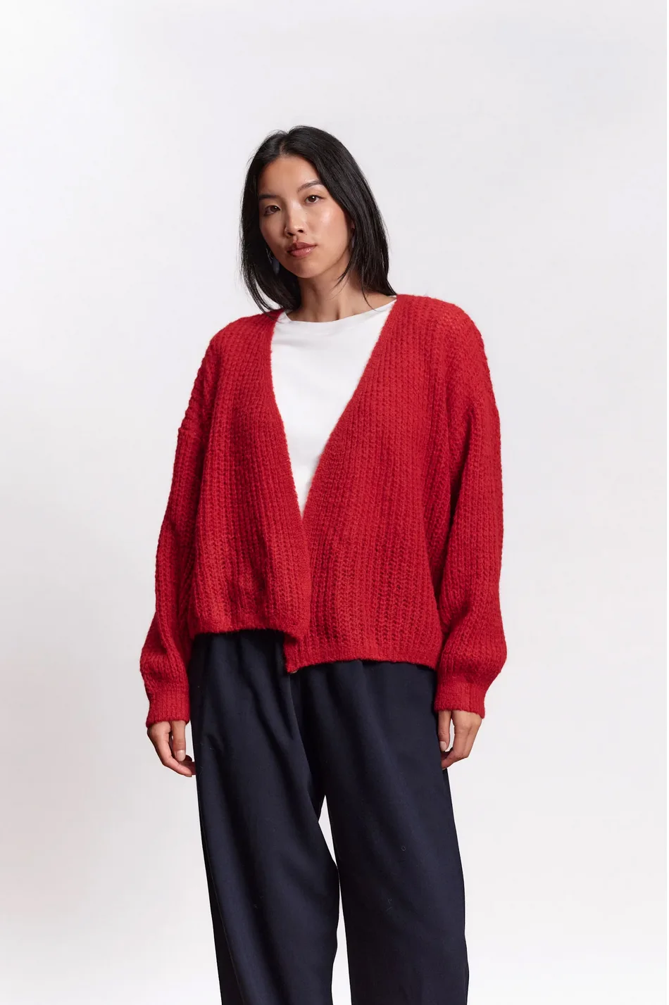 Cardigan cache-cœur VEGA en Pomegranate par Jungle Folk