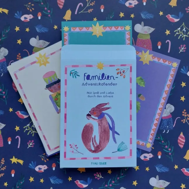 Familien-Adventskalender mit 24 Aktivitätskarten von Frau Ottilie