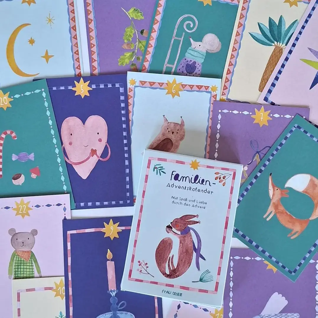 Familien-Adventskalender mit 24 Aktivitätskarten von Frau Ottilie