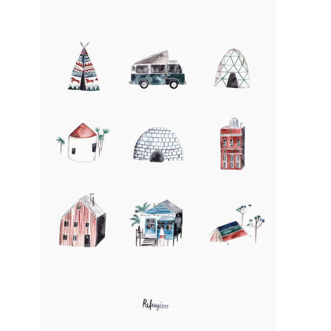 Affiche Les Refuges de Gretas Schwester, format A2