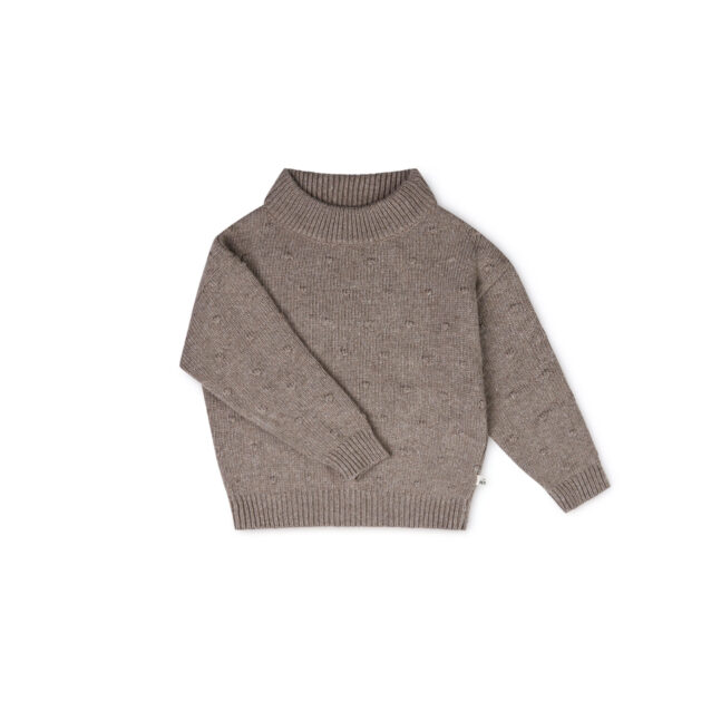 Pull Juna Taupe en tissus recyclés par Matona